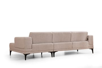 Naoko Sovesofa med divan - Lysebrun - Møbler - Sofaer - Sovesofaer - Hjørnesovesofa