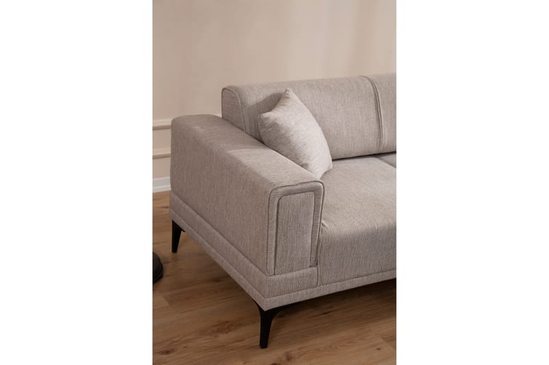 Naoko Sovesofa med divan - Lysebrun - Møbler - Sofaer - Sovesofaer - Hjørnesovesofa