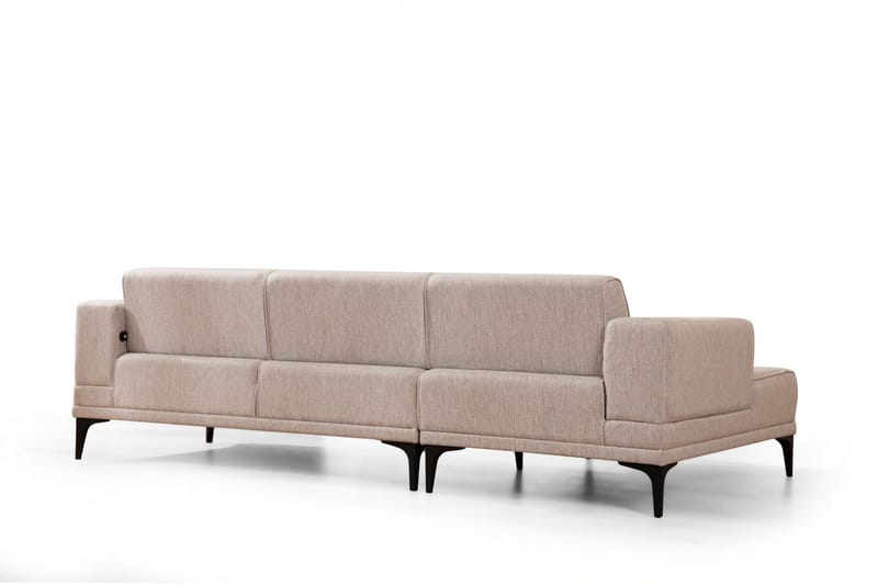 Naoko Sovesofa med divan - Lysebrun - Møbler - Sofaer - Sovesofaer - Hjørnesovesofa