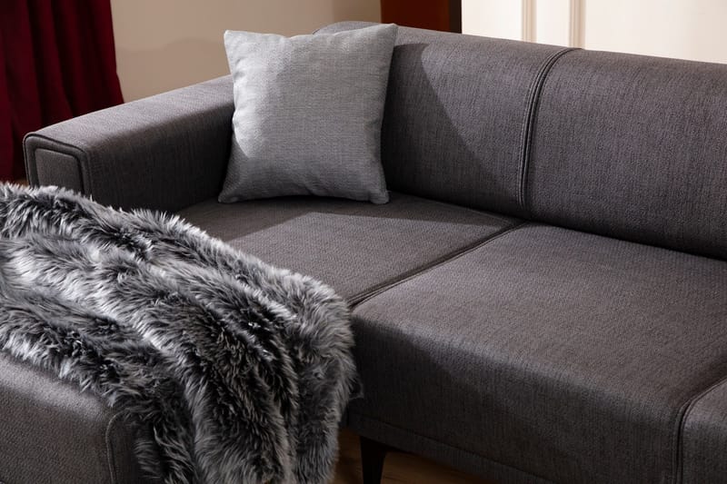 Naoko Sovesofa med divan - Mørkegrå - Møbler - Sofaer - Sovesofaer - Hjørnesovesofa