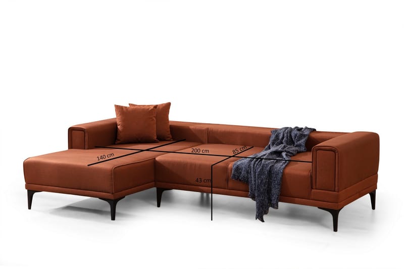 Naoko Sovesofa med divan - Rød - Møbler - Sofaer - Sovesofaer - Hjørnesovesofa