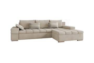 Naoma 3-sits Hörnbäddsoffa beige - Møbler - Sofaer - Sovesofaer - Langsgående sovesofa