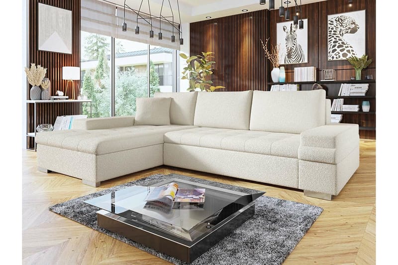 Naoma 3-sits Hörnbäddsoffa NO_BRAND Acacia||White - Møbler - Sofaer - Sovesofaer - Sovesofa divan