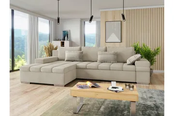 Naoma 3-sits Hörnbäddsoffa NO_BRAND beige - Møbler - Sofaer - Sovesofaer - Sovesofa divan