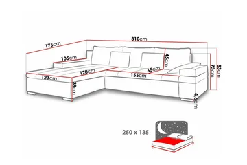 Naoma 3-sits Hörnbäddsoffa NO_BRAND beige - Møbler - Sofaer - Sovesofaer - Sovesofa divan