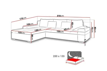 Naoma 3-sits Hörnbäddsoffa NO_BRAND Beige - Møbler - Sofaer - Sovesofaer - Sovesofa divan