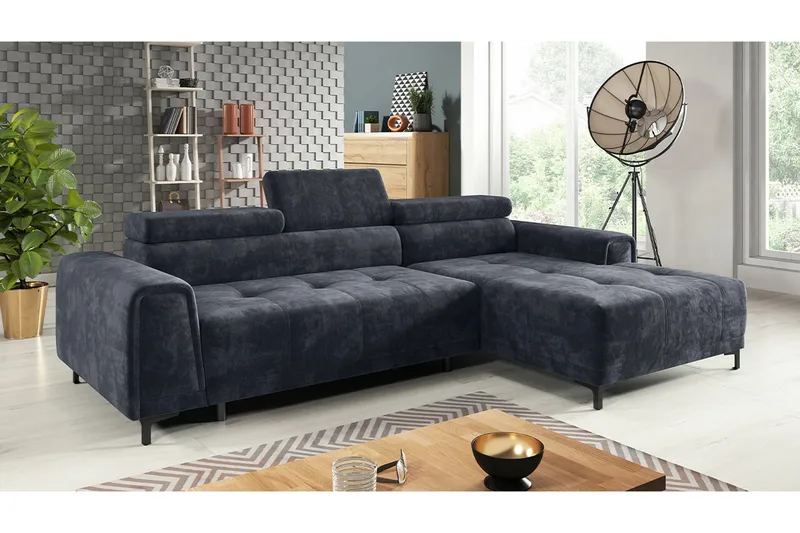Rathkeale 3-sits Hörnbäddsoffa Dark grey - Møbler - Sofaer - Sovesofaer - Hjørnesovesofa