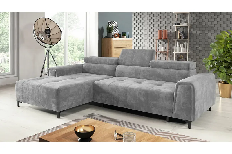 Rathkeale 3-sits Hörnbäddsoffa Ljusgrå - Møbler - Sofaer - Sovesofaer - Hjørnesovesofa