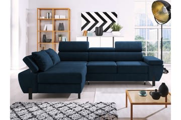 Rathkeale 4-sits Hörnbäddsoffa Dark blue - Møbler - Sofaer - Sovesofaer - Hjørnesovesofa