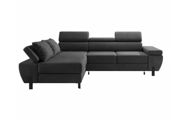 Rathkeale 4-sits Hörnbäddsoffa Dark grey - Møbler - Sofaer - Sovesofaer - Hjørnesovesofa