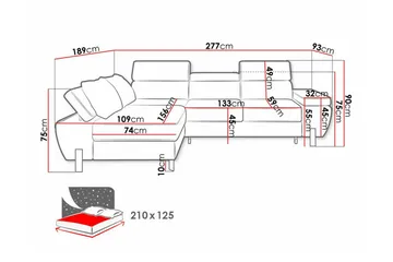 Rathkeale 4-sits Hörnbäddsoffa Green - Møbler - Sofaer - Sovesofaer - Hjørnesovesofa