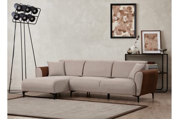 Rebelo Sovesofa med divan - Beige - Møbler - Sofaer - Sovesofaer - Hjørnesovesofa