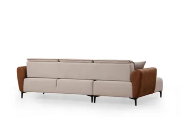 Rebelo Sovesofa med divan - Beige - Møbler - Sofaer - Sovesofaer - Hjørnesovesofa