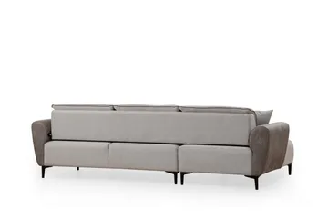 Rebelo Sovesofa med divan - Grå - Møbler - Sofaer - Sovesofaer - Hjørnesovesofa
