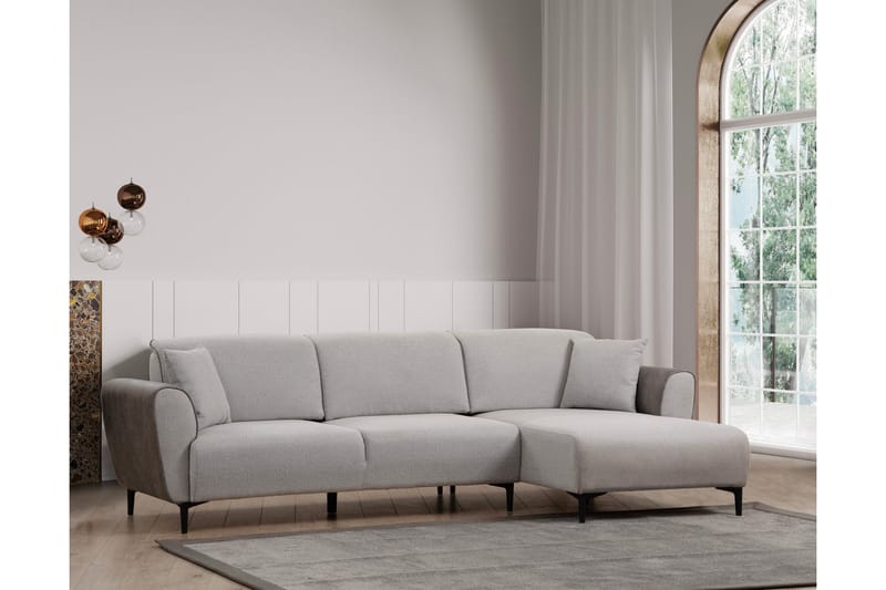 Rebelo Sovesofa med divan - Grå - Møbler - Sofaer - Sovesofaer - Hjørnesovesofa