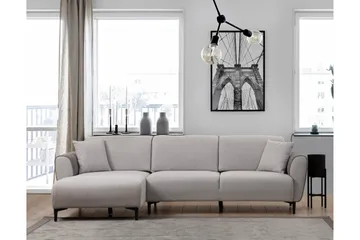 Rebelo Sovesofa med divan - Grå - Møbler - Sofaer - Sovesofaer - Hjørnesovesofa