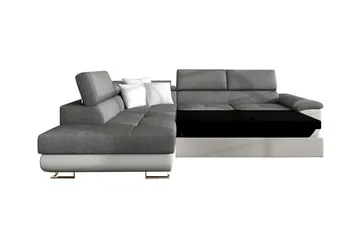 Reginia 3-seter Hjørnesovesofa 125x195 cm med Oppbevaring i Kordfløyel - Lys Beige - Møbler - Sofaer - Sovesofaer - Langsgående sovesofa