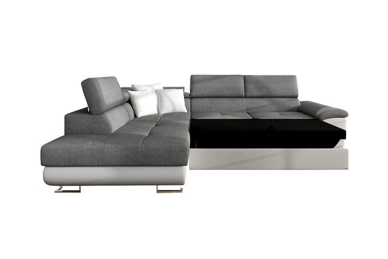 Reginia 3-seter Hjørnesovesofa 125x195 cm med Oppbevaring i Kordfløyel - Lys Beige - Møbler - Sofaer - Sovesofaer - Langsgående sovesofa