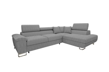 Reginia 3-seters Høyrevendt Hjørnesovesofa med Oppbevaring i Stoff - Grå - Møbler - Sofaer - Sovesofaer - Langsgående sovesofa