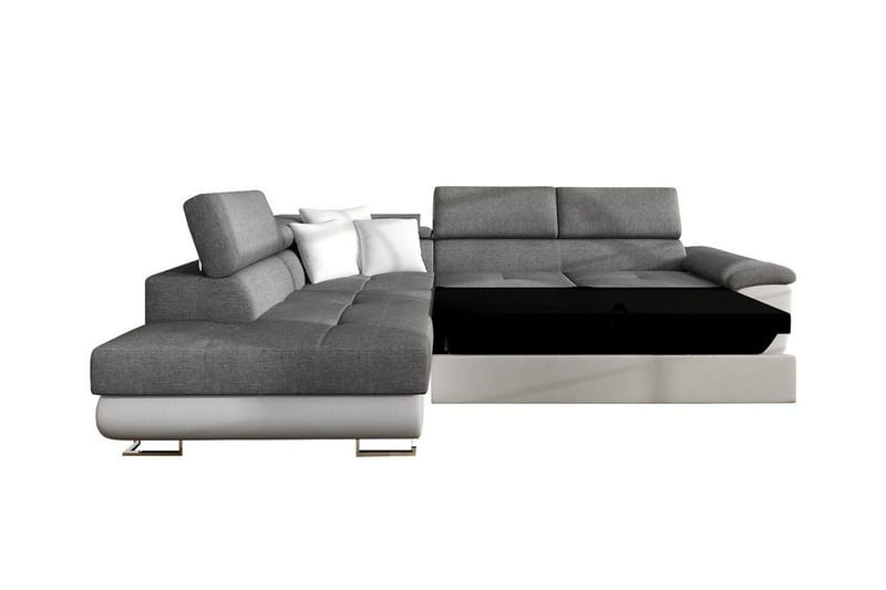 Reginia 3-seters Høyrevendt L-formet Hjørnesovesofa med Oppbevaring i Stoff - Blå - Møbler - Sofaer - Sovesofaer - Sovesofa divan