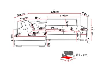 Reginia 3-seters Hjørnesovesofa - Møbler - Sofaer - Sovesofaer - Hjørnesovesofa