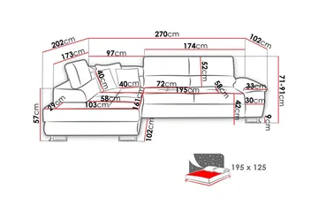 Reginia 3-seters Hjørnesovesofa - Møbler - Sofaer - Sovesofaer - Hjørnesovesofa
