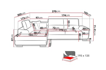 Reginia 3-seters Hjørnesovesofa - Møbler - Sofaer - Sovesofaer - Hjørnesovesofa