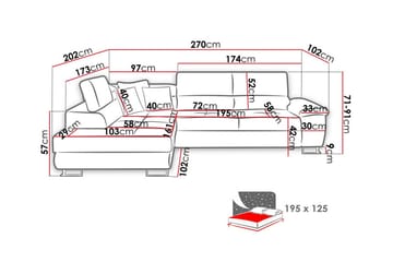 Reginia 3-seters Hjørnesovesofa - Møbler - Sofaer - Sovesofaer - Hjørnesovesofa