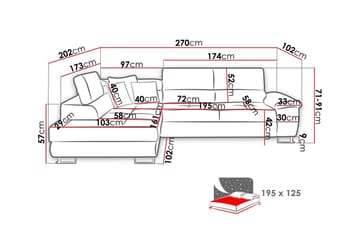 Reginia 3-seters Hjørnesovesofa - Møbler - Sofaer - Sovesofaer - Sovesofa divan