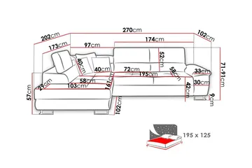 Reginia 3-seters Hjørnesovesofa - Møbler - Sofaer - Sovesofaer - Sovesofa divan