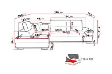 Reginia 3-seters Hjørnesovesofa - Møbler - Sofaer - Sovesofaer - Hjørnesovesofa