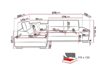 Reginia 3-seters Hjørnesovesofa - Møbler - Sofaer - Sovesofaer - Hjørnesovesofa