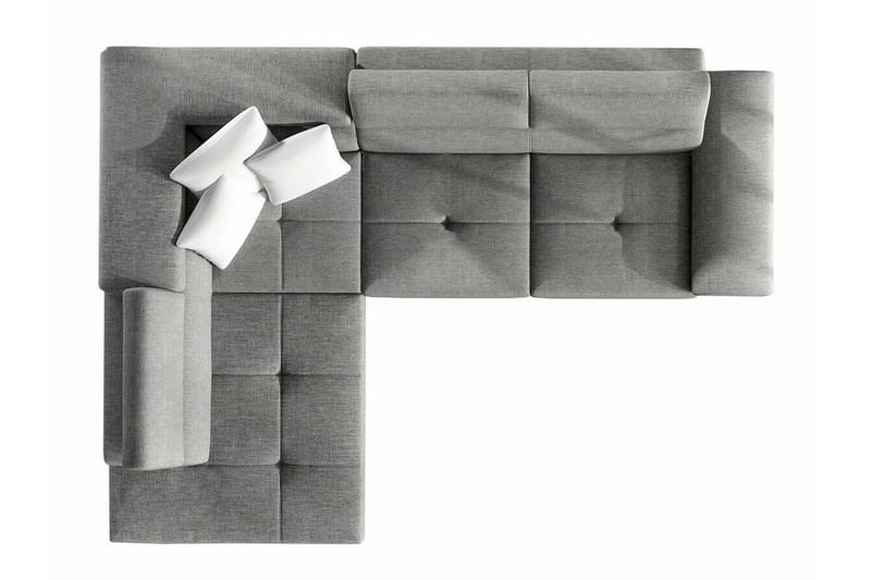 Reginia 3-seters Venstrevendt Hjørnesovesofa 125x195 cm med Oppbevaring - Grå - Møbler - Sofaer - Sovesofaer - Langsgående sovesofa