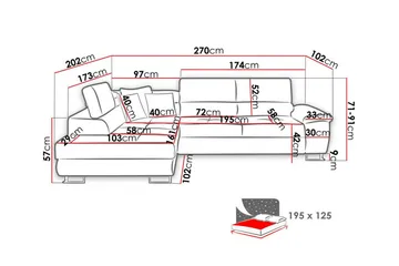 Reginia 3-sits Hörnbäddsoffa Ljusgrå - Møbler - Sofaer - Sovesofaer - Hjørnesovesofa