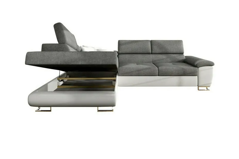 Reginia 3-sits Hörnbäddsoffa NO_BRAND Ljusgrå - Møbler - Sofaer - Sovesofaer - Hjørnesovesofa