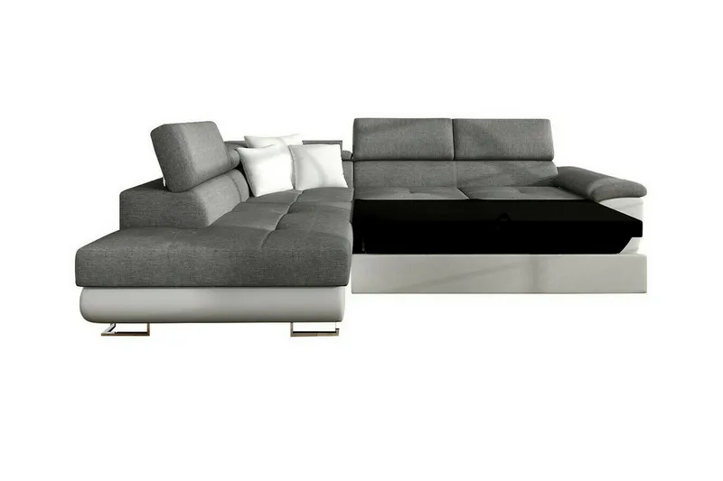 Reginia 3-sits Hörnbäddsoffa NO_BRAND Ljusgrå - Møbler - Sofaer - Sovesofaer - Hjørnesovesofa