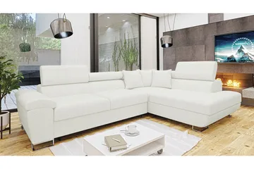 Reginia 3-sits Hörnbäddsoffa White - Møbler - Sofaer - Sovesofaer - Hjørnesovesofa