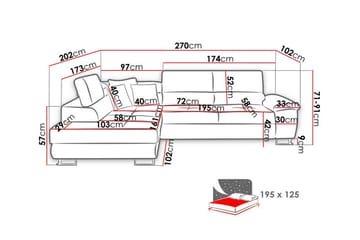 Reginia 3-sits Hörnbäddsoffa White - Møbler - Sofaer - Sovesofaer - Hjørnesovesofa