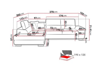 Reginia 3-sits Hörnbäddsoffa White - Møbler - Sofaer - Sovesofaer - Hjørnesovesofa