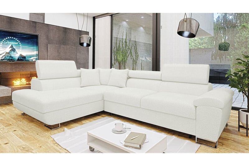 Reginia 3-sits Hörnbäddsoffa White - Møbler - Sofaer - Sovesofaer - Hjørnesovesofa