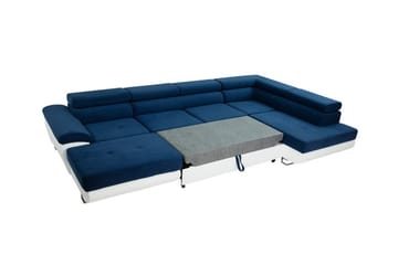 Reginia 4-seter Hjørnesovesofa 125x270 cm med Oppbevaring i Manchesterstoff - Blå - Møbler - Sofaer - Sovesofaer - Sovesofa divan