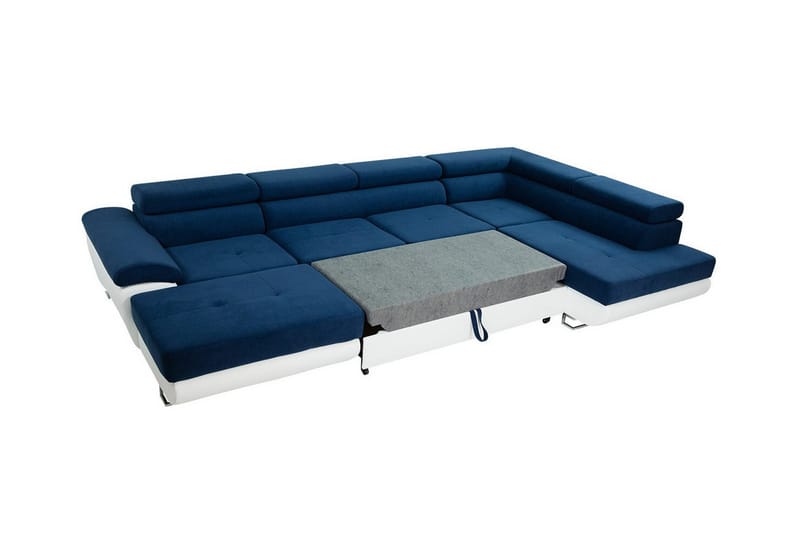 Reginia 4-seter Hjørnesovesofa 125x270 cm med Oppbevaring i Manchesterstoff - Blå - Møbler - Sofaer - Sovesofaer - Sovesofa divan