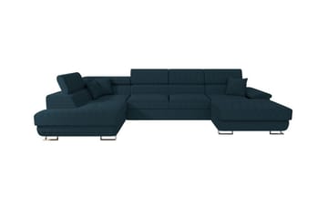 Reginia 4-seter Hjørnesovesofa 125x270 cm med Oppbevaring i Manchesterstoff - Blå - Møbler - Sofaer - Sovesofaer - Sovesofa divan