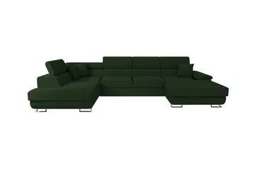 Reginia 4-seter Hjørnesovesofa 125x270 cm med Oppbevaring i Manchesterstoff - Flaskegrønn - Møbler - Sofaer - Sovesofaer - Sovesofa divan