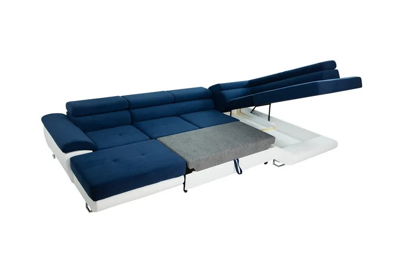 Reginia 4-seter Hjørnesovesofa 125x270 cm med Oppbevaring i Manchesterstoff - Grå - Møbler - Sofaer - Sovesofaer - Sovesofa divan