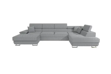 Reginia 4-seter Hjørnesovesofa 125x270 cm med Oppbevaring i Manchesterstoff - Grå - Møbler - Sofaer - Sovesofaer - Sovesofa divan
