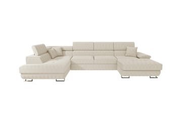 Reginia 4-seter Hjørnesovesofa 125x270 cm med Oppbevaring i Manchesterstoff - Kremhvit - Møbler - Sofaer - Sovesofaer - Sovesofa divan