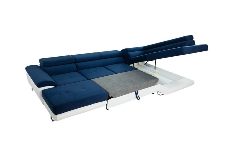 Reginia 4-seter Hjørnesovesofa 125x270 cm med Oppbevaring i Manchesterstoff - Kremhvit - Møbler - Sofaer - Sovesofaer - Sovesofa divan