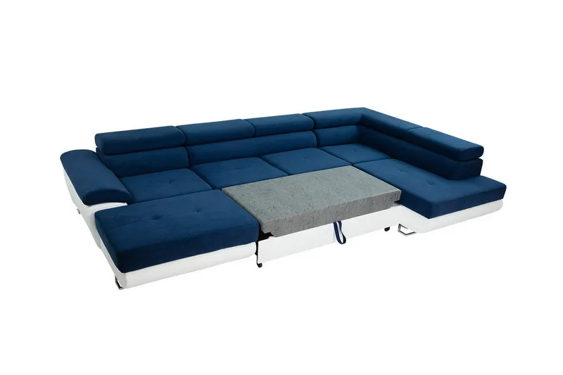 Reginia 4-seters Hjørnesovesofa 125x270 cm med Lift Up Oppbevaring i Mansjestertøy - Marineblå - Møbler - Sofaer - Sovesofaer - Sovesofa divan