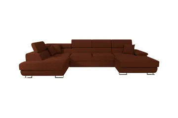 Reginia 4-seters Hjørnesovesofa 125x270 cm med Oppbevaring i Kordfløyel - Brun - Møbler - Sofaer - Sovesofaer - Sovesofa divan